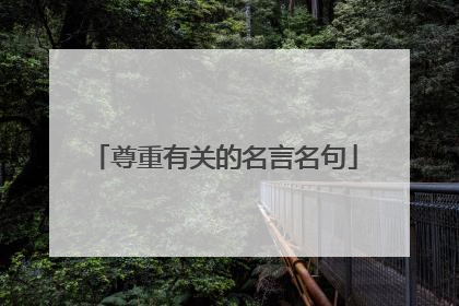 尊重有关的名言名句