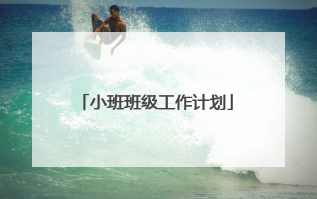 小班班级工作计划