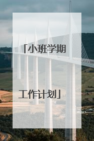 小班学期工作计划