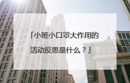 小班小口罩大作用的活动反思是什么？