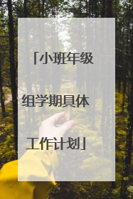 小班年级组学期具体工作计划