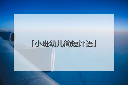 小班幼儿简短评语