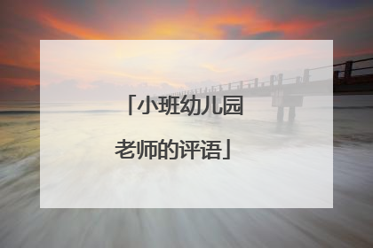 小班幼儿园老师的评语