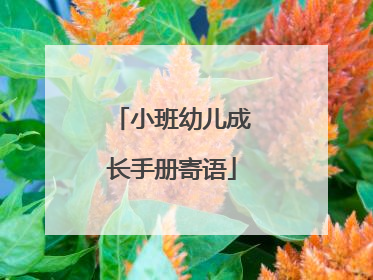 小班幼儿成长手册寄语