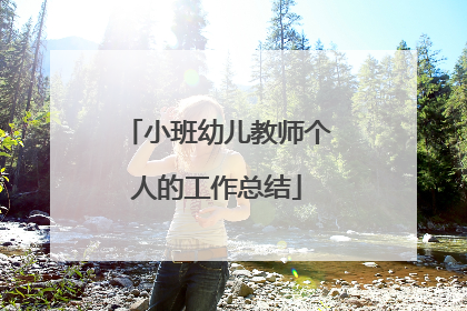 小班幼儿教师个人的工作总结