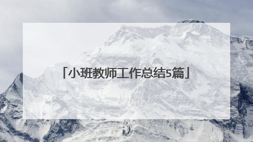 小班教师工作总结5篇