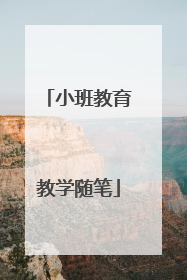 小班教育教学随笔