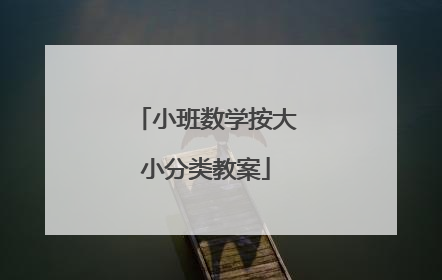 小班数学按大小分类教案