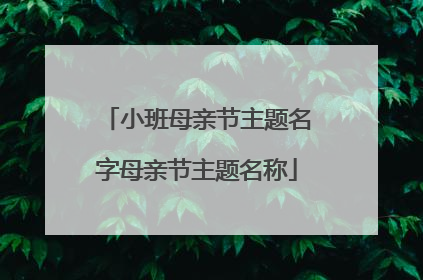 小班母亲节主题名字母亲节主题名称