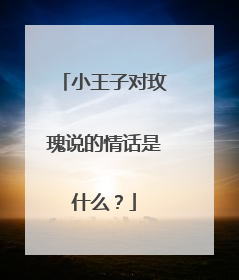 小王子对玫瑰说的情话是什么?