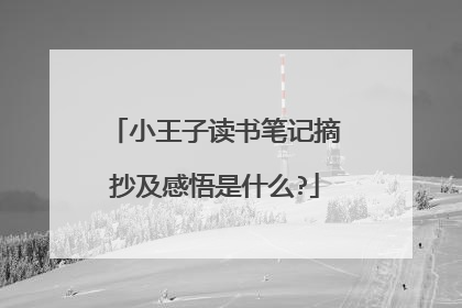 小王子读书笔记摘抄及感悟是什么?