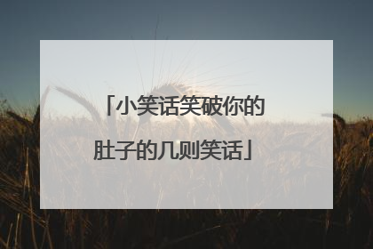 小笑话笑破你的肚子的几则笑话