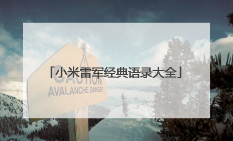 小米雷军经典语录大全