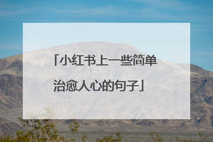 小红书上一些简单治愈人心的句子