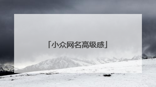 小众网名高级感