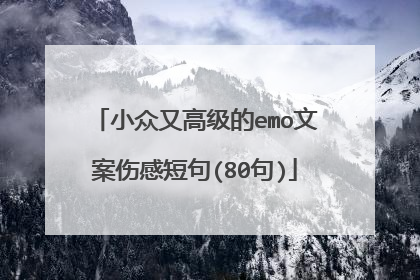 小众又高级的emo文案伤感短句(80句)