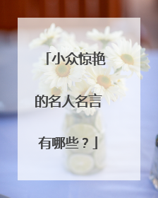 小众惊艳的名人名言有哪些？