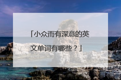 小众而有深意的英文单词有哪些？