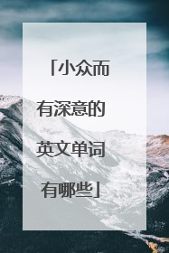 小众而有深意的英文单词有哪些