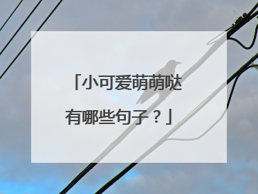小可爱萌萌哒有哪些句子？