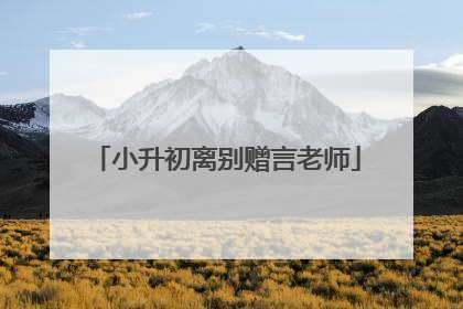 小升初离别赠言老师