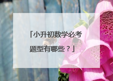 小升初数学必考题型有哪些?