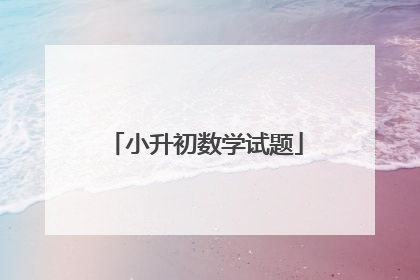 小升初数学试题