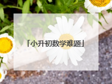 小升初数学难题
