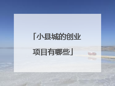 小县城的创业项目有哪些