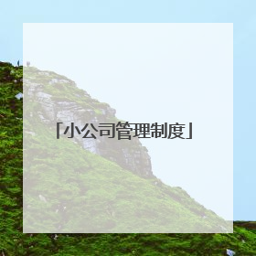 小公司管理制度