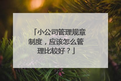 小公司管理规章制度，应该怎么管理比较好？