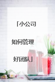 小公司如何管理好团队