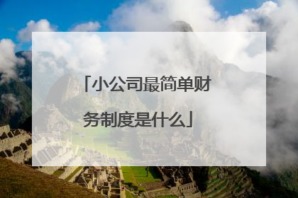 小公司最简单财务制度是什么