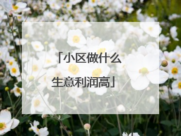 小区做什么生意利润高