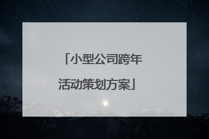 小型公司跨年活动策划方案