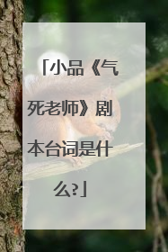 小品《气死老师》剧本台词是什么?