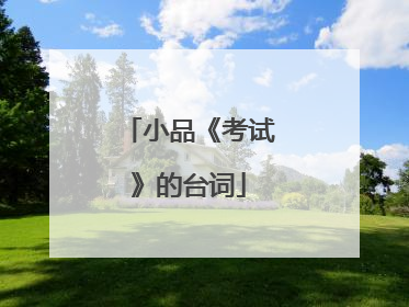 小品《考试》的台词