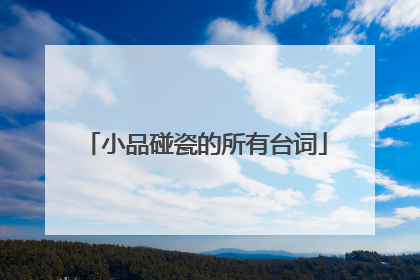 小品碰瓷的所有台词