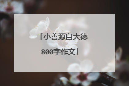 小善源自大德800字作文