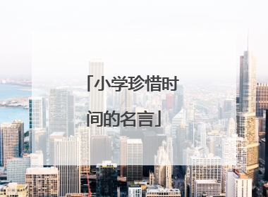 小学珍惜时间的名言