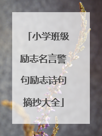 小学班级励志名言警句励志诗句摘抄大全