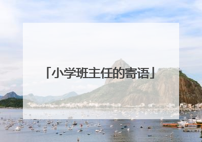 小学班主任的寄语