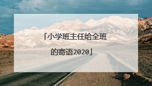 小学班主任给全班的寄语2020
