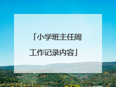 小学班主任周工作记录内容