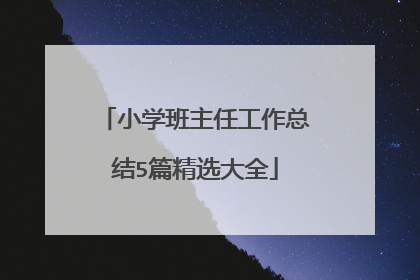 小学班主任工作总结5篇精选大全
