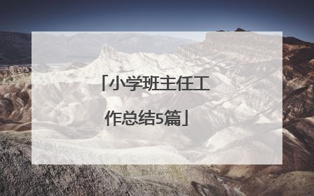 小学班主任工作总结5篇