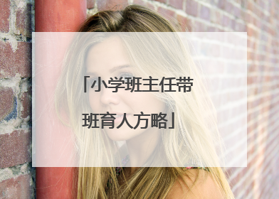 小学班主任带班育人方略