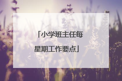 小学班主任每星期工作要点