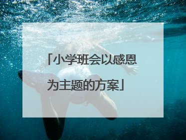 小学班会以感恩为主题的方案