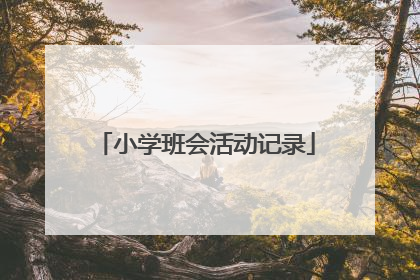 小学班会活动记录